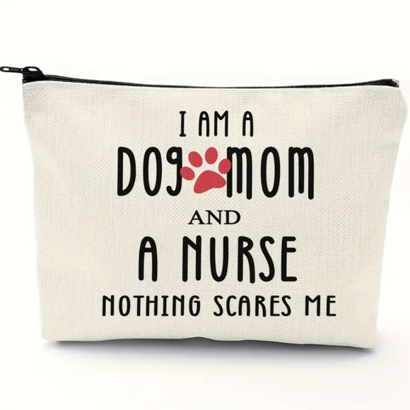 Handbags - NEW! Dog Mom & Nurse Cosmetic Makeup Dog Bag ~ Pet Mom Fur Mamas
